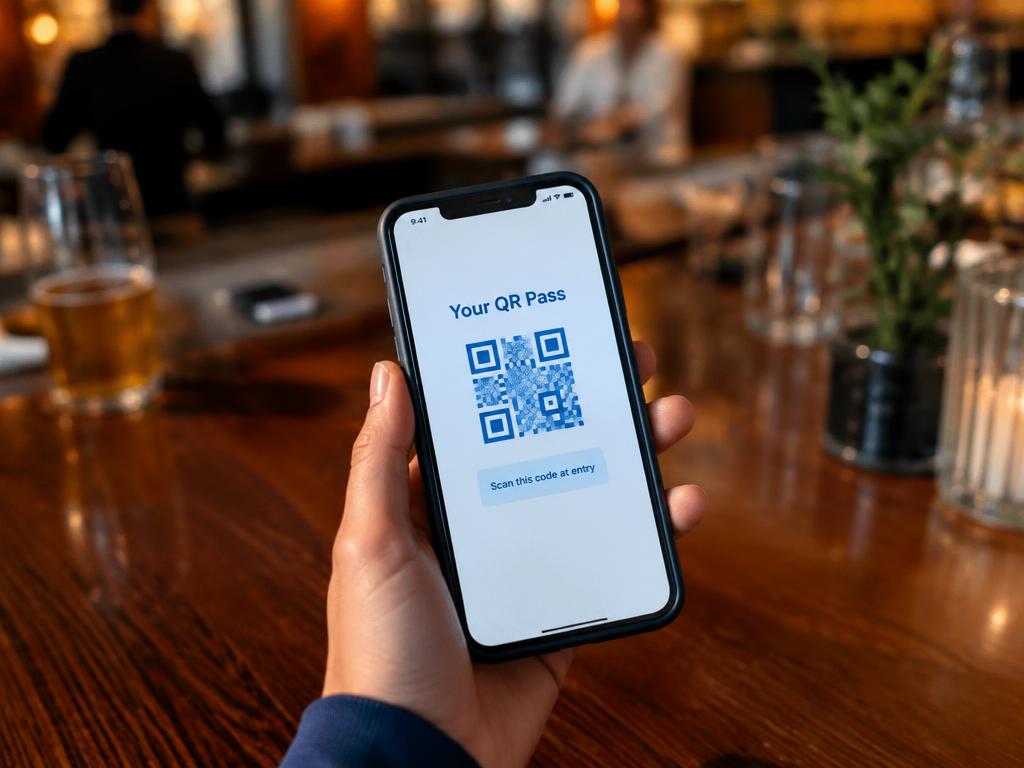 Un O’Pass présenté sur smartphone dans un bar